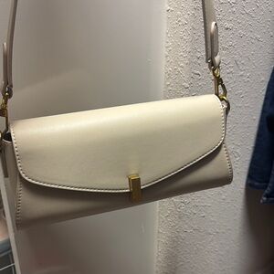 Rachel Zoe Cream Shoulder Bag with Gold Hardware